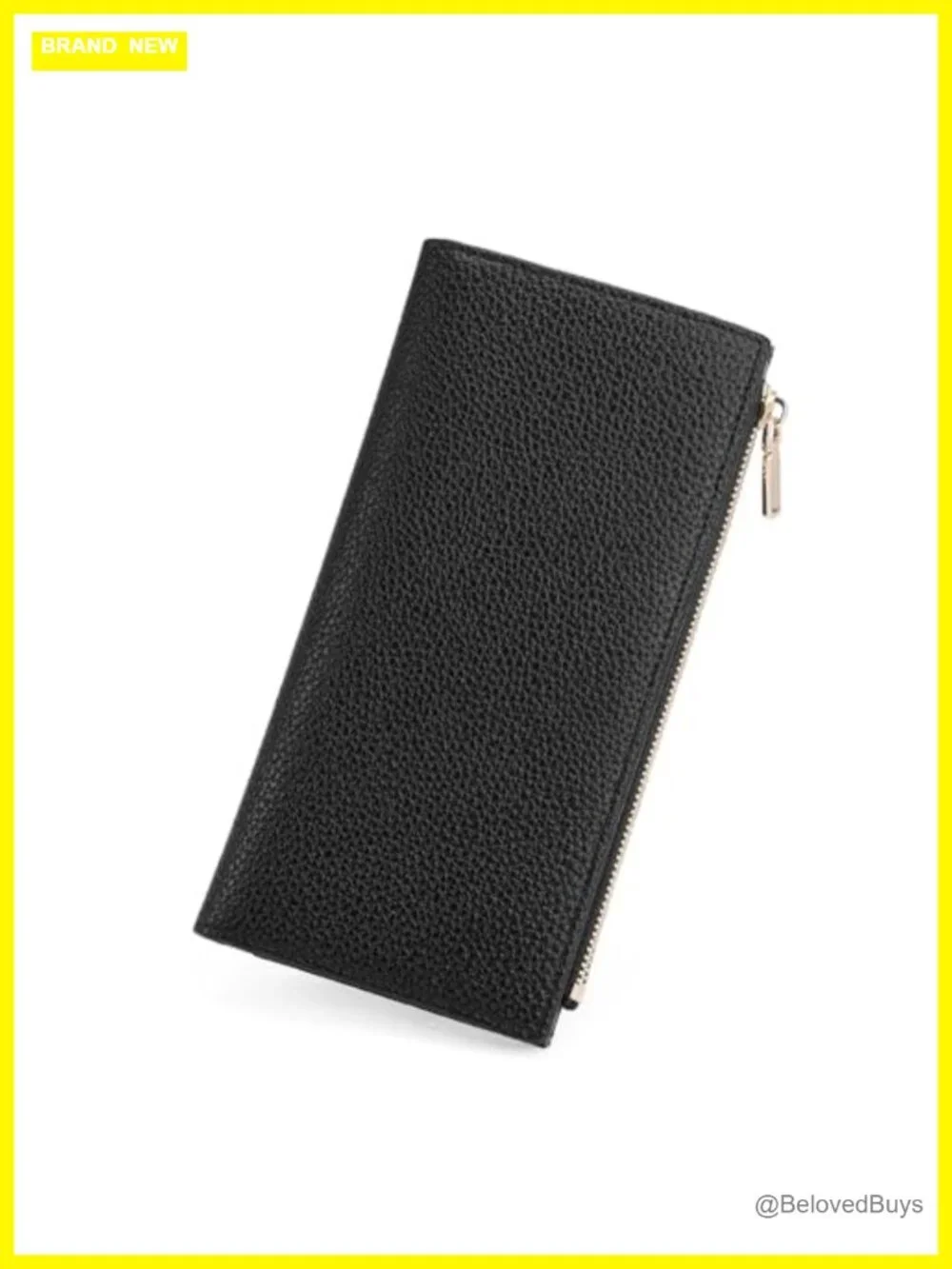 Slim RFID Blocking Bifold Wallet with Zip Coin Pocket, Vegan Pebble Leather, 7